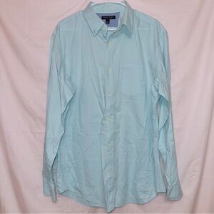 Men's Banana Republic Blue Soft Wash Slim Fit Cotton Dress Shirt size XL